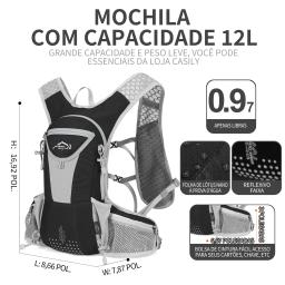 Inoxto 12l hidratação mochila ciclismo corrida hidratação colete adequado para homens e mulheres trail running montanhismo 2l - Image 2