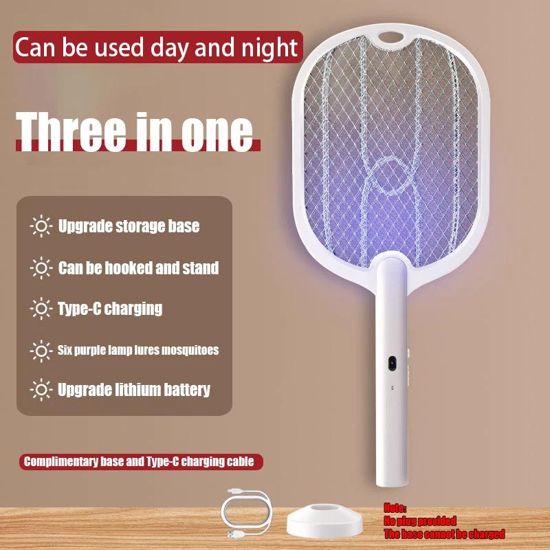 3 em 1 mata-mosquitos elétrico lâmpada assassina de insetos mata-insetos 3000v tipo-c recarregável assassino de mosquitos assassino de moscas - Image 1