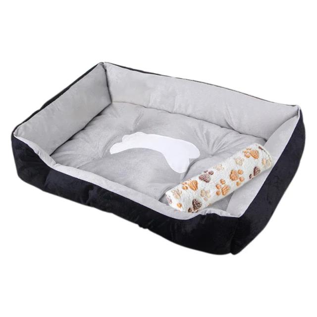 Cama de Flanela Espessa e Quente para Animais: Sofá, Almofada Macia e Cestas Confortáveis para Cachorros e Gatos no Inverno