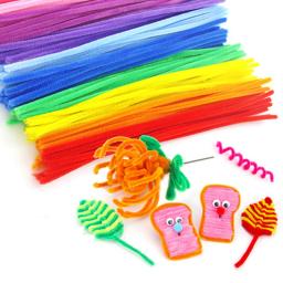 100 pçs 30cm fio torcido chenille hastes limpadores de tubulação criança vara de pelúcia tiras brinquedos educativos material artesanal diy artesanato suprimentos - Image 2