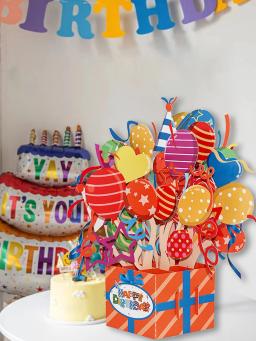 Feliz aniversário pop up cartão, cartão com envelope - Image 5