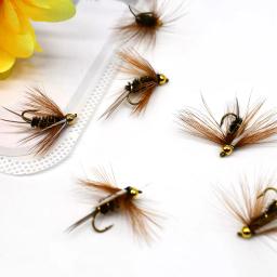 MNFT 10PCS 10 #   Cabeça de contas de tungstênio dourado truta grayling moscas de pesca mosca molhada - Image 2
