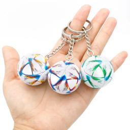 Mini futebol imitação couro chaveiro para menino, lembrança de fãs europeus, telefone pingente, chaveiro, presente requintado, brinquedos do miúdo, moda, 2022 - Image 1