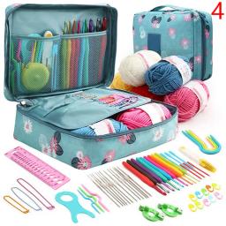 Kit de Agulhas de Tricô Ergonômico para Iniciantes Conjunto de Ferramentas de Costura Kit Crochê Lã Saco de Armazenamento Presente para Mulheres 1 Conjunto - Image 4