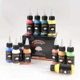 Conjunto de tinta acrílica à base de água, impermeável, pronto para aerógrafo para modelos sapatos, madeira, tecido, couro, garrafas de 30ml, 12 cores - Image 3