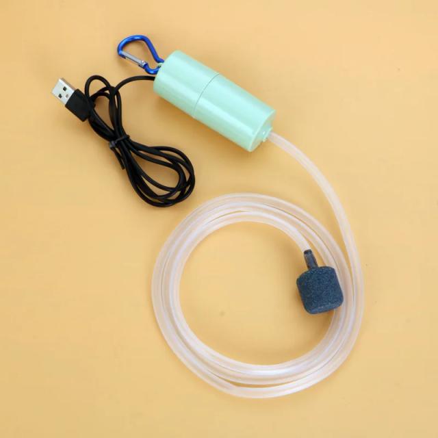 Bomba de Ar Silenciosa USB para Aquários - Compressor e Aerador Compacto para Tanques de Peixes