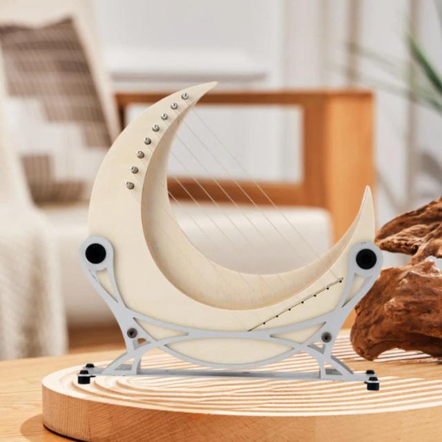 Lyres Harp Harpa de 8 Cordas Profissional Madeira de Bordo e Olmo com Suporte