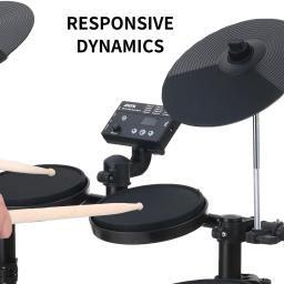 Kit de Bateria Eletrônica para Adulto Iniciante, Hi-Hat Pedais, Conexão USB MIDI, Presentes de Música, 8 PCs, 144 Sons - Image 5