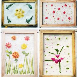 Moldura De Fabricação De Papel De Madeira, Moldura De Impressão De Tela, Artesanato De Papel DIY, Artesanato De Flores Secas, 2 Tamanho, 4 Pacote - Image 3