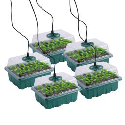 Seed Starter Tray Box com LED Grow Light, Nursery Pot, Plantador de germinação de mudas, Ventilação ajustável, Umidade 6, 12, 13 Cell - Image 3