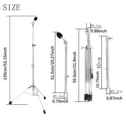 Suporte do tambor com suporte duplo, acessórios de percussão, tripé para estúdio de música, concerto e palco, Drum Stand, Hardware - Image 6