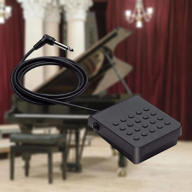 Pedal Compacto de Sustentação com Interruptor de Pé Momentâneo Resistente para Controladores MIDI Digitais