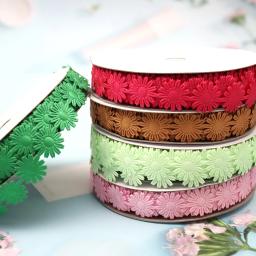 Flor Floret Laço para Costura Garment, Tecido Borda Guarnições, DIY Artesanato Materiais, Casamento, Aniversário, Decoração de Casa, Margarida Fita, 20 jardas - Image 1