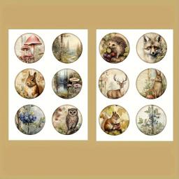 Animal Forest Theme autoadesivo adesivo decorativo, Perfeito para artesanato DIY, Embrulho de presentes, Suprimentos de Scrapbooking, 96pcs - Image 4