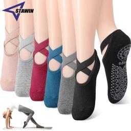 1 par de meias esportivas de ioga para mulheres e meninas, alças e alças antiderrapantes, ideais para pilates, barra pura, balé, dança, treino descalço - Image 1