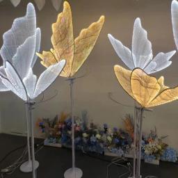 Luzes de borboleta LED para casamento, adereços decorativos de fundo, borboleta luminosa, guia rodoviário, iluminação para festa, 60cm - Image 1