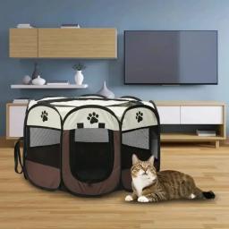 Portátil Folding Octogonal Pet Tent, Cat Tent, Dog Kennel, Dog Pen, Sala de entrega, Oxford, Bunai, ao ar livre - Image 1