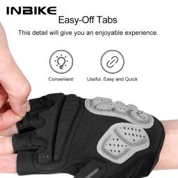 INBIKE-Luvas de bicicleta meio dedo para homens e mulheres, à prova de choque, respirável, MTB, ciclismo, esporte, bicicleta, ciclismo, acessórios - Image 5