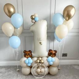 Carton Bear Latex Balloon Set, Decorações para festas de feliz aniversário temáticas do menino, Presentes DIY Suprimentos, Vintage, 32pcs - Image 5