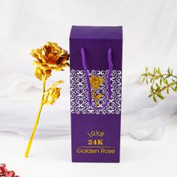 Flores artificiais criativas de rosa dourada 24K com caixa de presente para o dia das mães, dia dos namorados, aniversário, ação de graças - Image 1