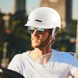 Capacete de meia motocicleta certificado DOT para homens e mulheres, capacete branco, ciclismo, segurança, halloween, acessórios de verão, adulto - Image 6