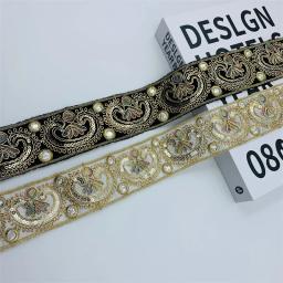Estilo étnico Bordado Renda, Hanfu Decorativa, Acessórios para Bagagem, Fita Artesanal DIY, 5cm, Novo - Image 2