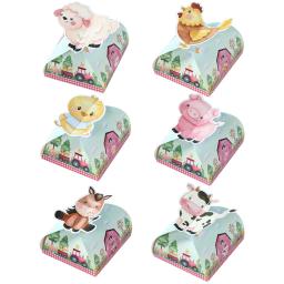 12pçs caixa de presente de papel com tema de fazenda, doces, bolo, biscoitos, saco de embalagem de animais de desenho animado, decoração de aniversário, casamento, suprimentos para festa de chá de bebê - Image 3