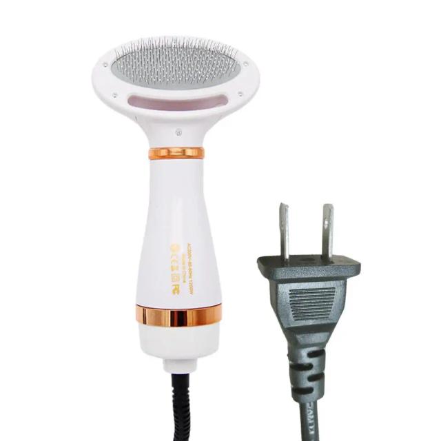 Secador de Pelo para Pets 2 em 1 com Escova Detangler e Controle de Calor - Acessório Portátil para Cães e Gatos