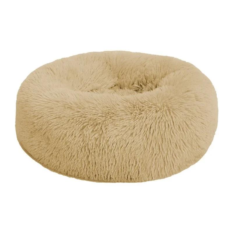 Canil de pelúcia redondo para pet, gato e cachorro, suprimentos quentes, inverno - Image 1