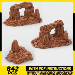 Blocos de Construção MOC da Cena do Deserto, Tijolos Modulares do Modelo de Filme, Tijolos de Grande Paisagem, Montagem de Tecnologia, Presentes de Natal - Image 1