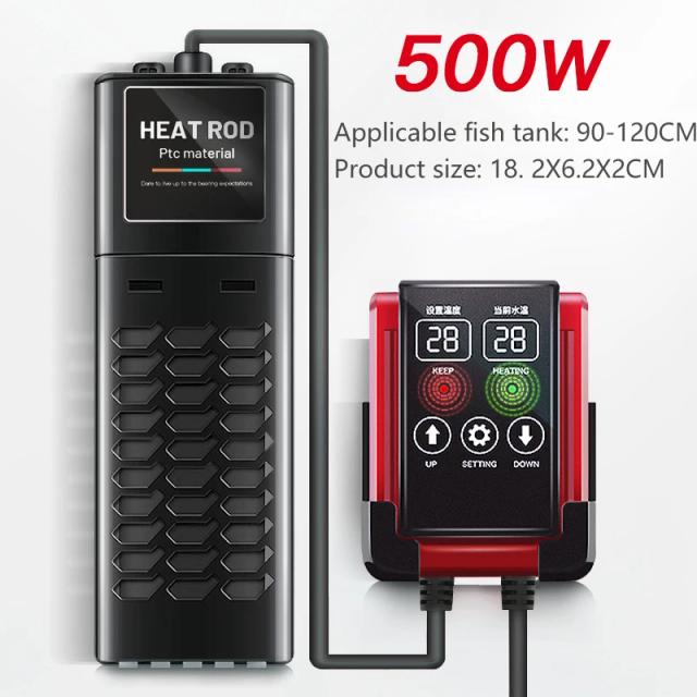 Aquecedor de Aquário 1200W com Display Digital LED e Controle de Temperatura Constante