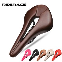 Selim de bicicleta respirável oco design couro do plutônio macio e confortável assento mtb mountain road bicicleta almofada de uma peça peças de ciclismo - Image 1