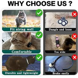 Atuban-Airtag Cat Collar, Breakaway, reflexivo gatinho Collar, Apple Air Tag Holder e Bell para menina e menino, 0,4 polegadas - Image 5