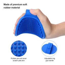 Escova de banho para animais de estimação, silicone, massagem para esfregar cães, remover pêlos flutuantes, luvas de banho para limpeza de gatos, suprimentos para lavagem de animais de estimação - Image 5