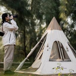 Acampamento ao ar livre Pirâmide Tendas, Tenda Portátil Ultraleve, Impermeável Glamping Tenda indiana, Festas familiares, Caminhada pela Natureza, 2 pessoas - Image 4