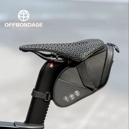 Offbondage saco de bicicleta 1.8l reflexivo sela saco à prova dwaterproof água ciclismo cauda saco portátil mtb estrada pacote traseiro sob o assento saco - Image 1