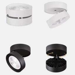 Nova lâmpada de teto fina regulável luz de teto led dobrável 360 recesso superfície montado holofotes para corredor galeria exibição liv - Image 2