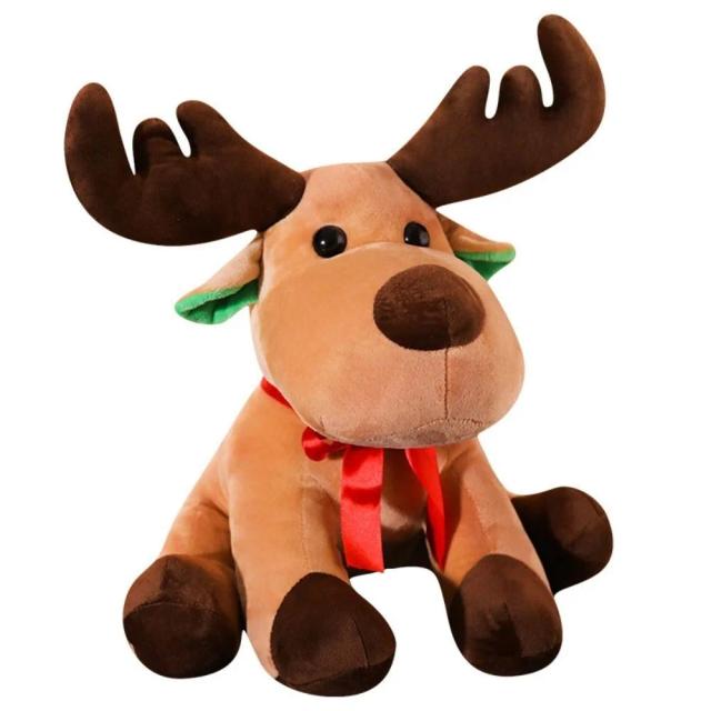 Rena de Natal Pelúcia Macia 25cm Boneca Cartoon Presente Infantil