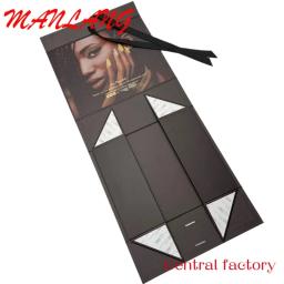Fecho magnético Folding Caixas de presente com alça de cetim, Caixas De Seda, Handmade Papel Rígido, Logotipo Personalizado, Peruca Banda Caixas - Image 6