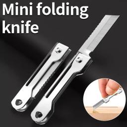 Mini faca portátil para acampamento ao ar livre, canivete inoxidável multifuncional, pingente de chaveiro, faca dobrável - Image 2