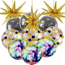 Decoração de festa de aniversário com tema de discoteca, talheres descartáveis, pratos de papel, copos, guardanapo, balões para crianças, chá de bebê, suprimentos para festa - Image 6