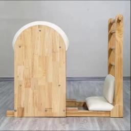 -2024 base de madeira para ioga, com placa, equipamento de couro de microfibra, madeira de bordo, pilates, escada ajustável, barril - Image 3