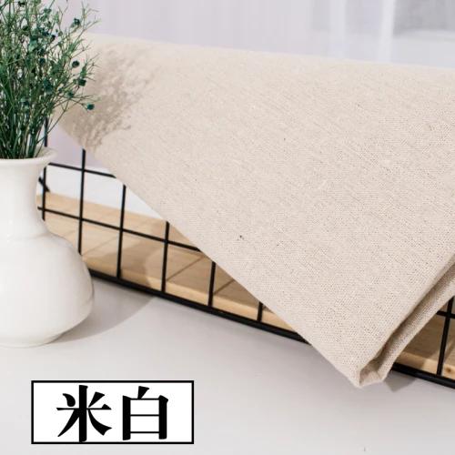 Tecido de Algodão Raw Pano Faux Linho Sólido para DIY - 50x155cm, Perfeito para Sacos de Armazenamento e Capas de Almofadas