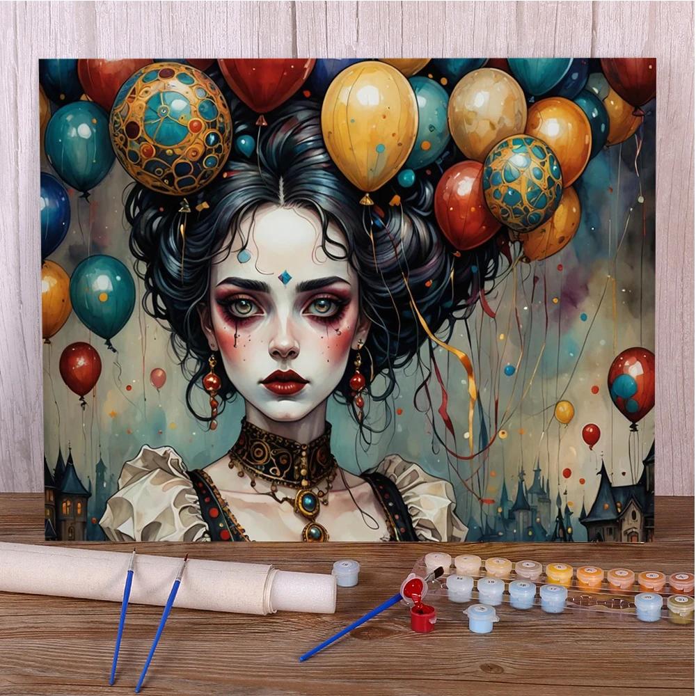 Retrato feminino flores pintura por números desenho kit de artesanato para adultos decoração casa presente esposa atacado dropshipping quente - Image 1