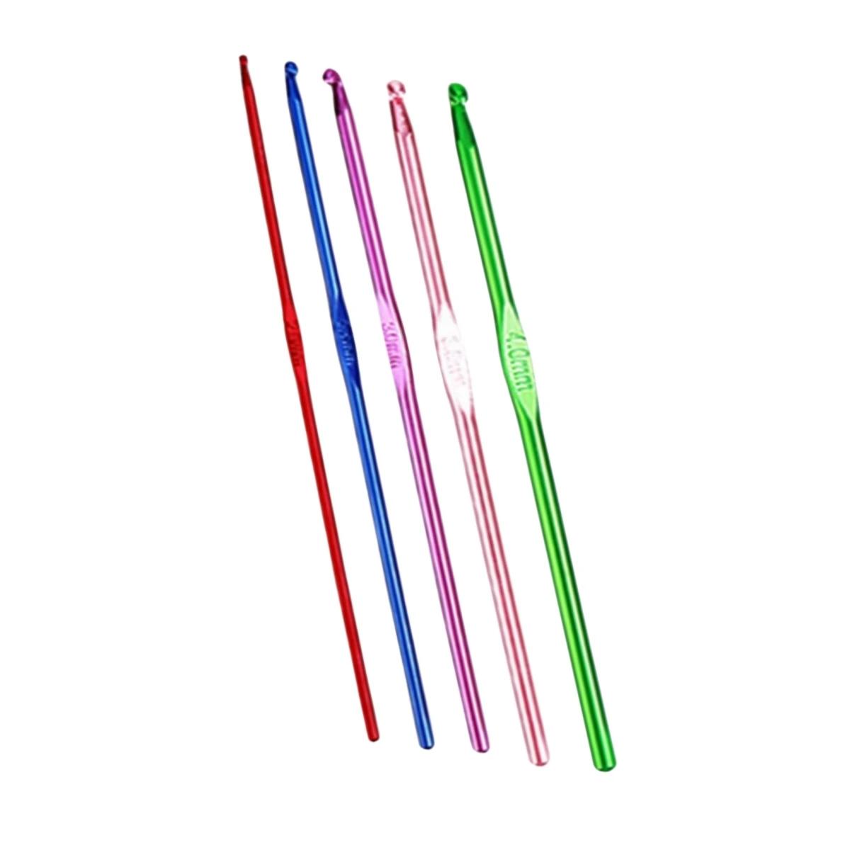 Alumínio colorido Crochet Needles Set, Ferramentas para tecelagem, Ganchos - Image 1