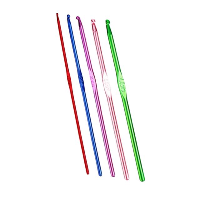 Conjunto de Ganchos de Crochê de Alumínio Colorido, Ferramentas Ideais para Tecelagem