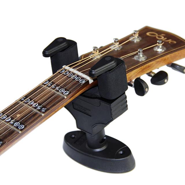 Suporte de Parede Aroma AH-85 para Guitarras e Ukuleles com Bloqueio Automático e Gancho de Piso