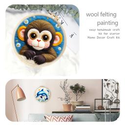 GATYZTORY-DIY Kit De Feltragem De Agulha De Lã, Bordados, Panda, Macacos, Abelhas, Saco De Material De Feltro, Decoração De Casa, Artesanato, Moldura De Pintura Animal - Image 6