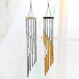 Carrilhão de vento musical, 12 tubos, sinos de vento, decoração, ouro/prata, para sala de estar, quarto, jantar, cafeteria, tubos de sinos de vento - Image 1
