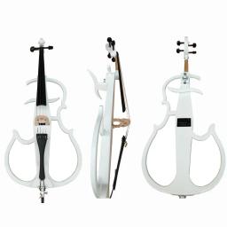 Violoncelo elétrico profissional 4/4, instrumentos musicais com arco, preto e branco, navio livre - Image 5
